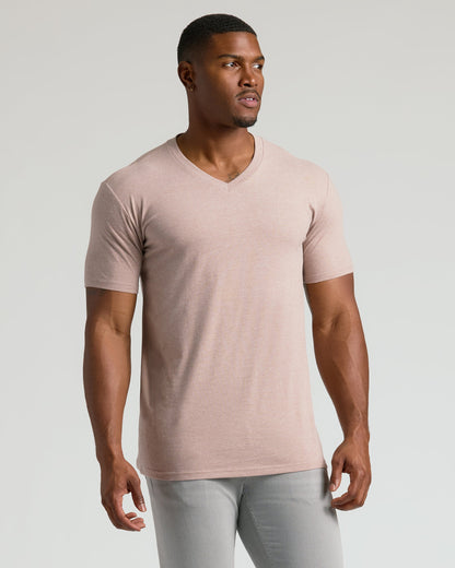 Light Heather Slate Mauve Tall Classic V-Neck