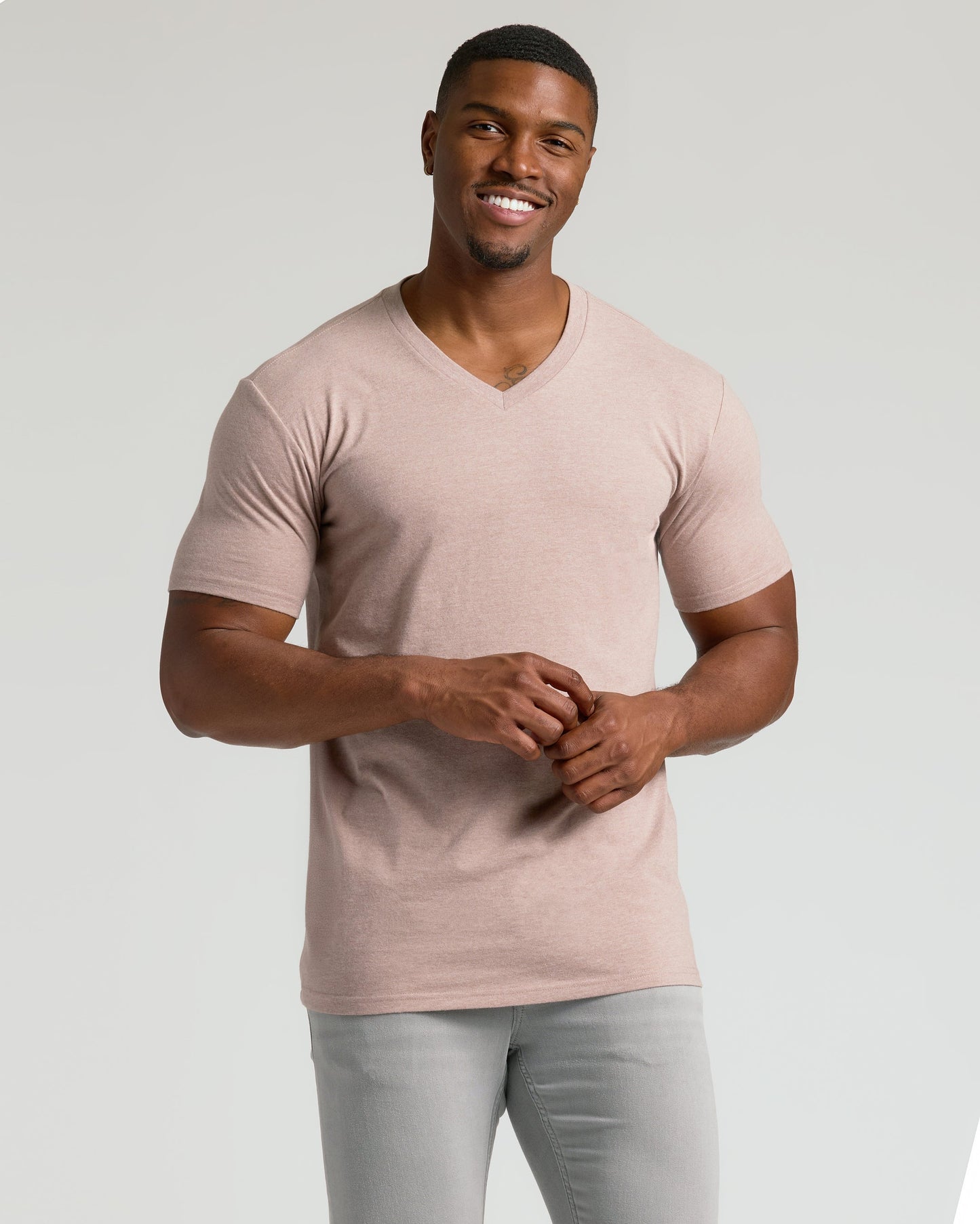 Light Heather Slate Mauve Tall Classic V-Neck