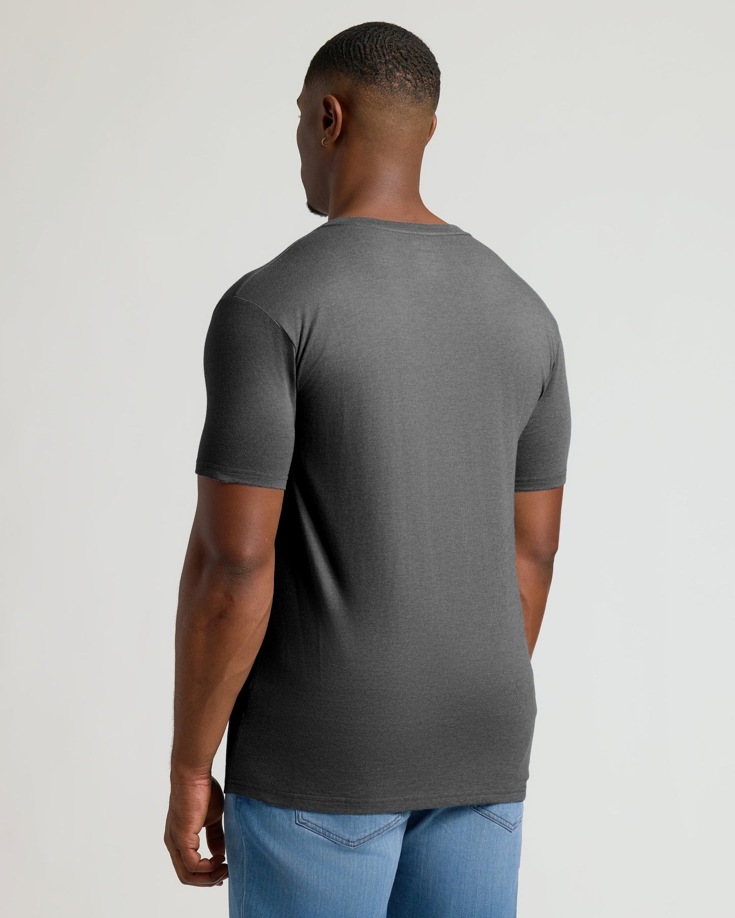 Charcoal Heather Gray Tall Short Sleeve Classic V-Neck