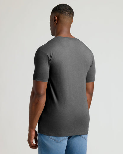 Charcoal Heather Gray Tall Short Sleeve Classic V-Neck