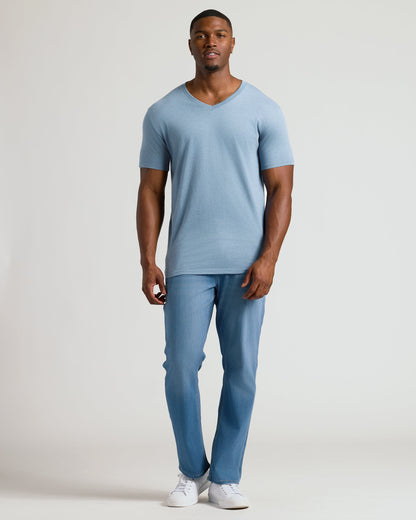 Heather Indigo Tall Short Sleeve Classic V-Neck