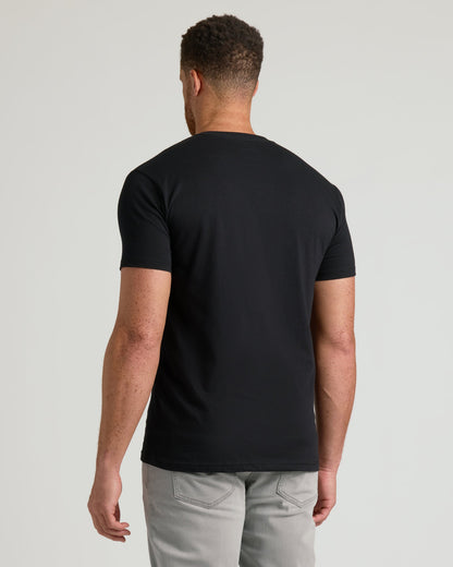 Black Short Sleeve Tall Classic V-Neck 6-Pack