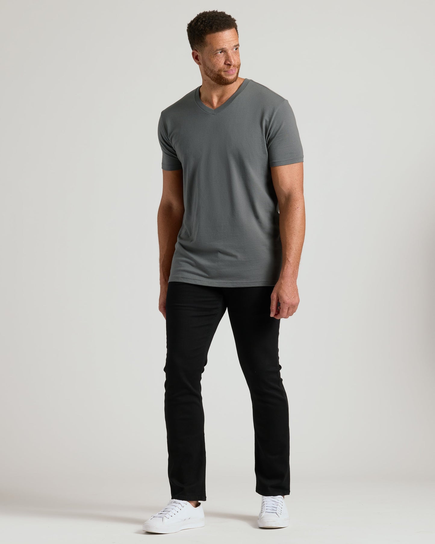 Carbon Tall Short Sleeve Classic V-Neck