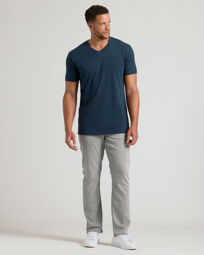 Navy Tall Short Sleeve V-Neck