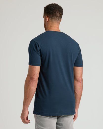 Navy Tall Short Sleeve V-Neck