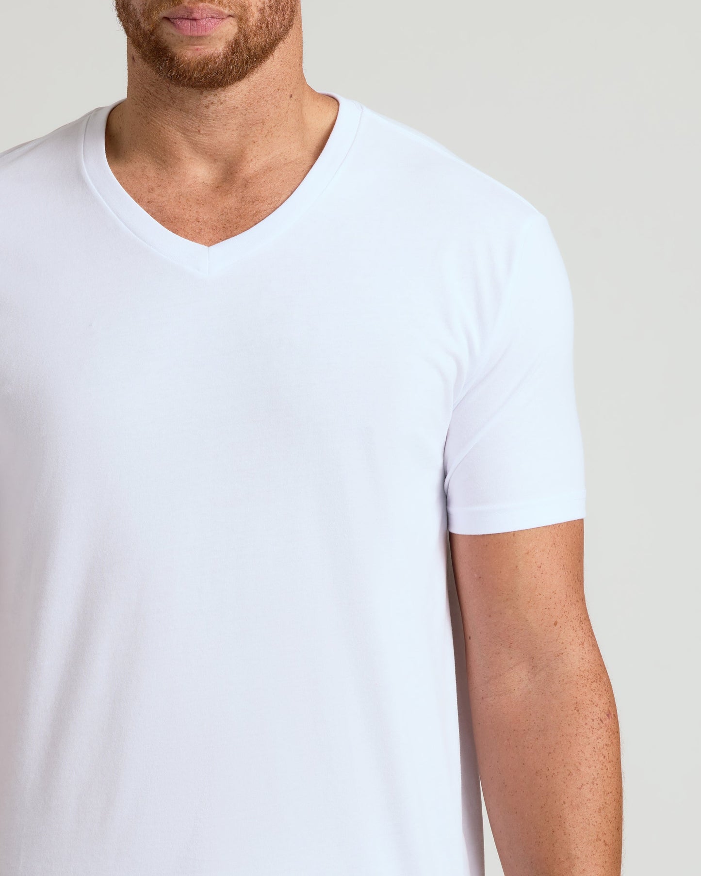 White Tall Short Sleeve Classic V-Neck