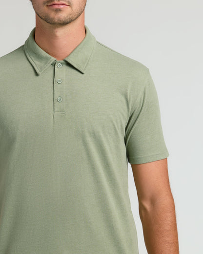 Dark Heather Bay Green Short Sleeve Tall Polo