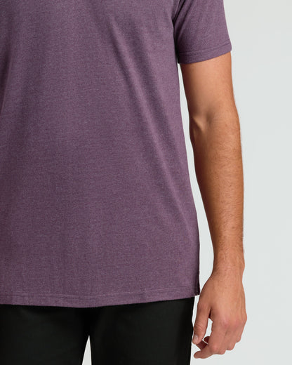 Dark Heather Plum Short Sleeve Tall Polo