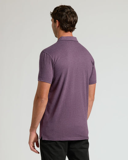 Dark Heather Plum Short Sleeve Tall Polo