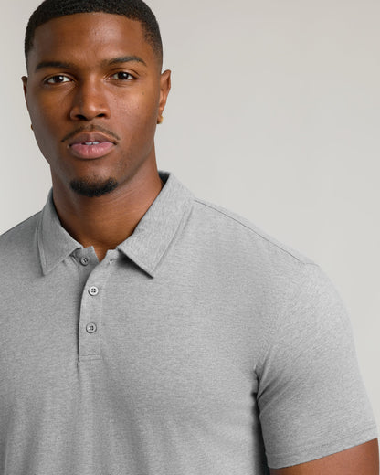 Heather Gray Short Sleeve Tall Polo