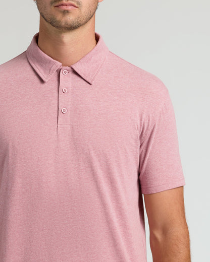 Light Heather Boysenberry Short Sleeve Tall Polo