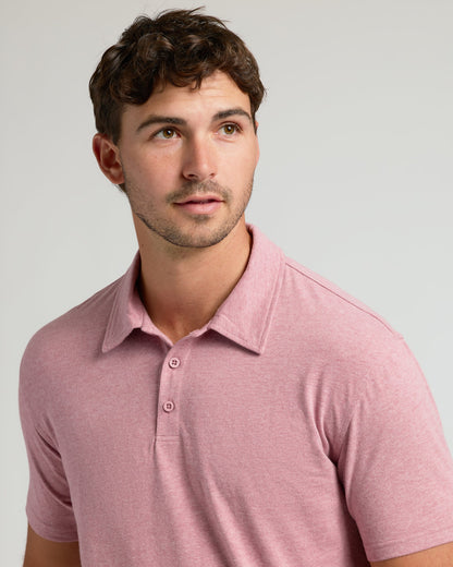 Light Heather Boysenberry Short Sleeve Tall Polo