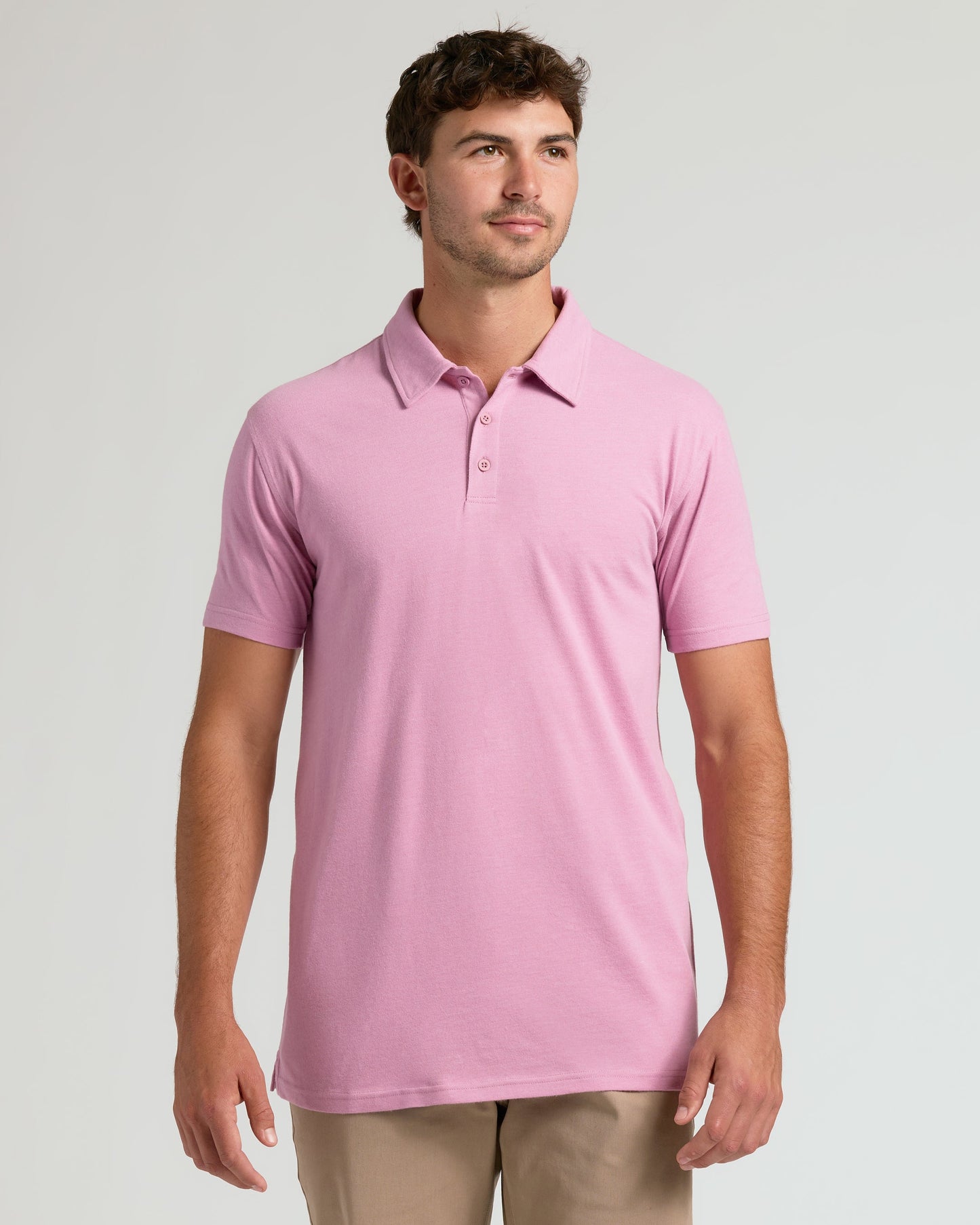 Heather Mauve Short Sleeve Tall Polo