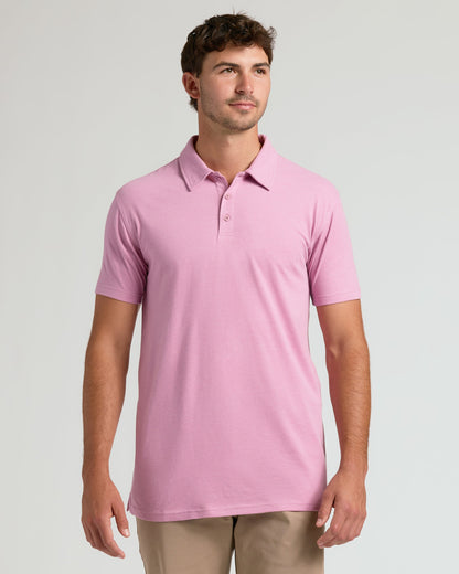 Heather Mauve Short Sleeve Tall Polo