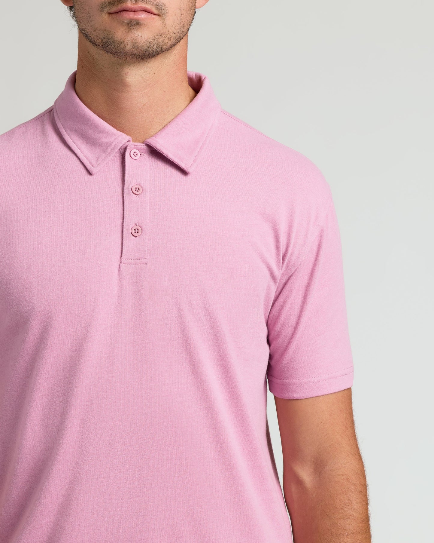 Heather Mauve Short Sleeve Tall Polo