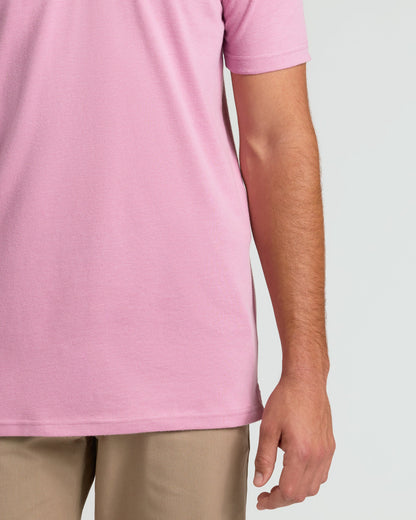 Heather Mauve Short Sleeve Tall Polo