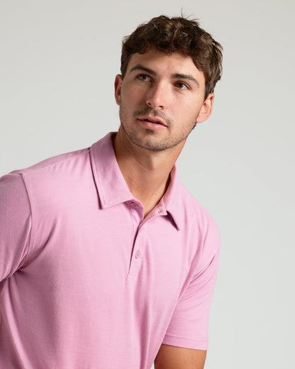 Heather Mauve Short Sleeve Tall Polo