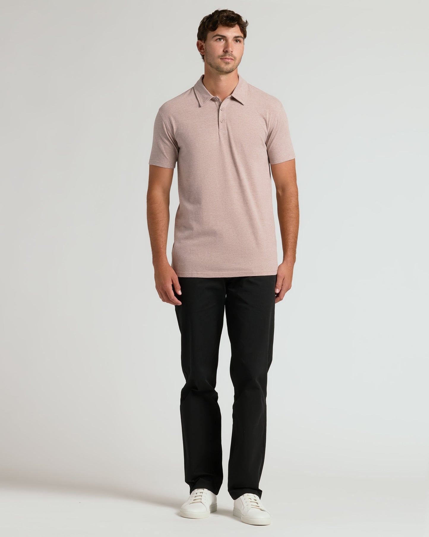 Light Heather Slate Mauve Short Sleeve Tall Polo