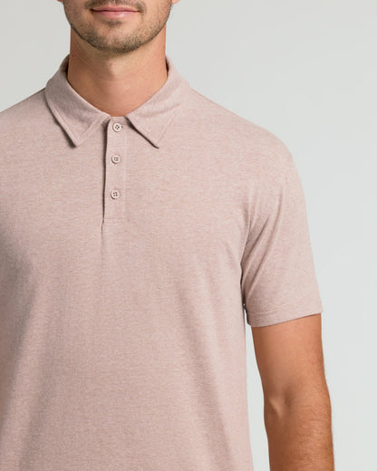 Light Heather Slate Mauve Short Sleeve Tall Polo
