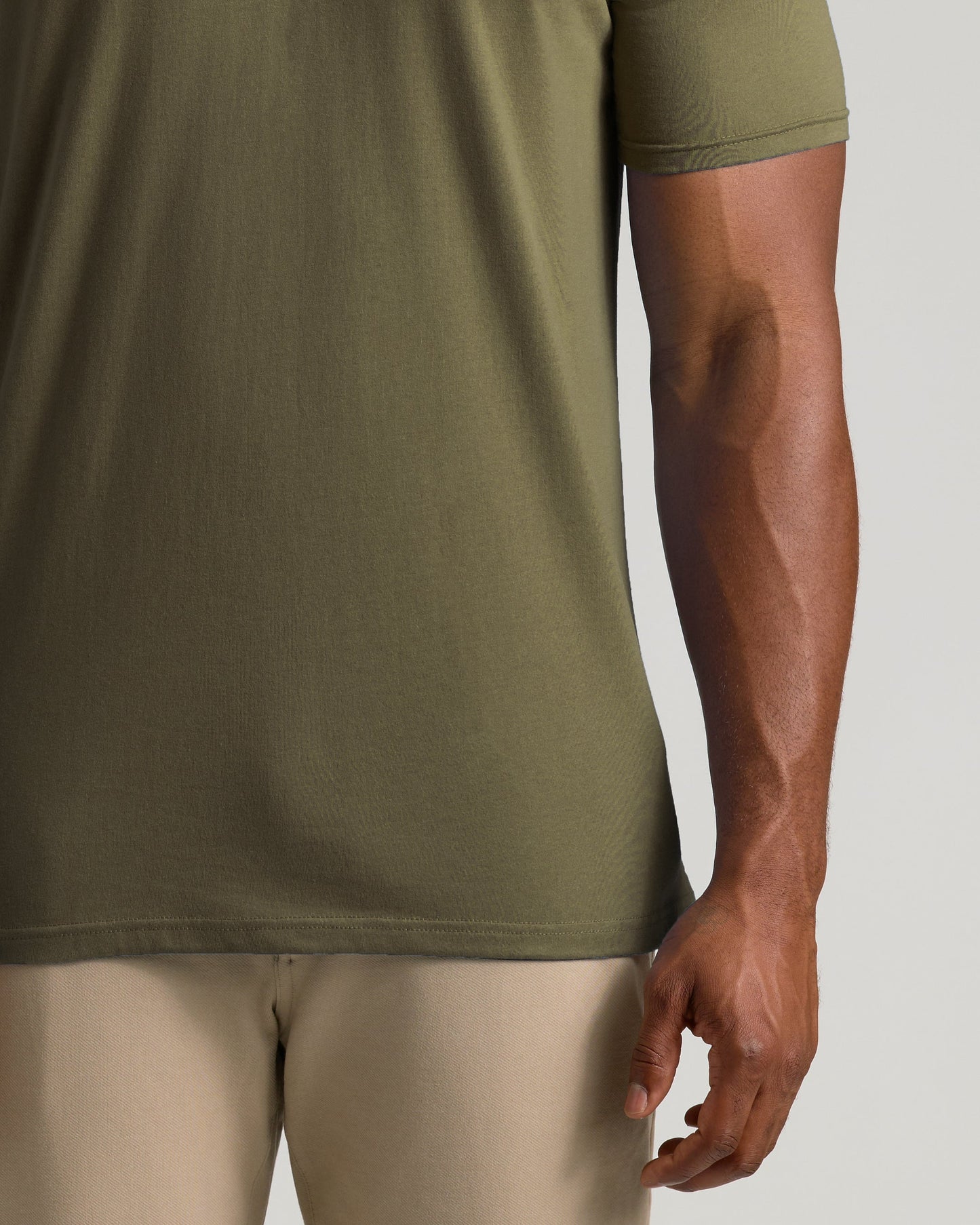 Military Green Short Sleeve Tall Polo