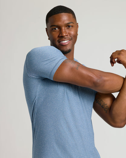 Heather Azul Tall Active Crew Neck 2.0