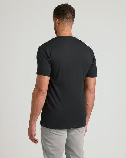 Black Tall Premium Pima V-Neck 7-Pack