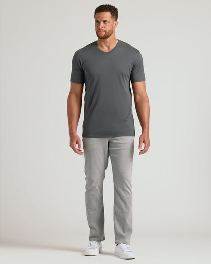 Carbon & Navy Tall Premium Pima V-Neck 2-Pack