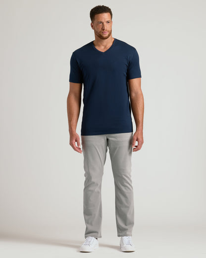 Navy Tall Premium Pima V-Neck