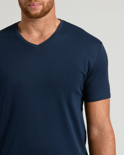 Navy Tall Premium Pima V-Neck