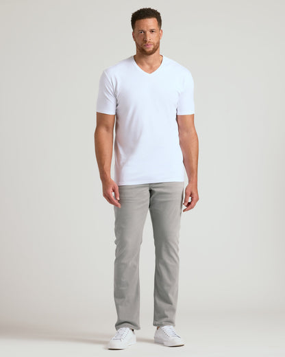 White Tall Premium Pima V-Neck