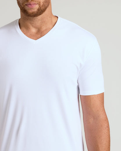 White Tall Premium Pima V-Neck