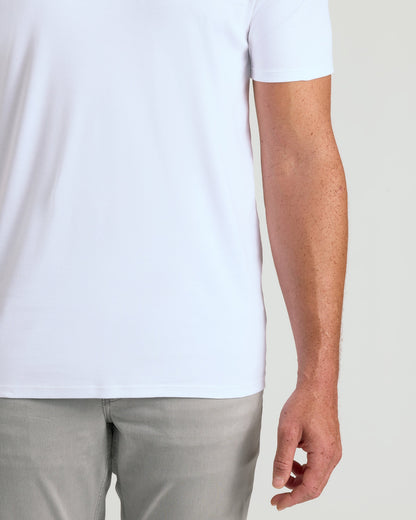 White Tall Premium Pima V-Neck
