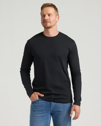All Black Tall Long Sleeve Premium Pima Crew 2-Pack