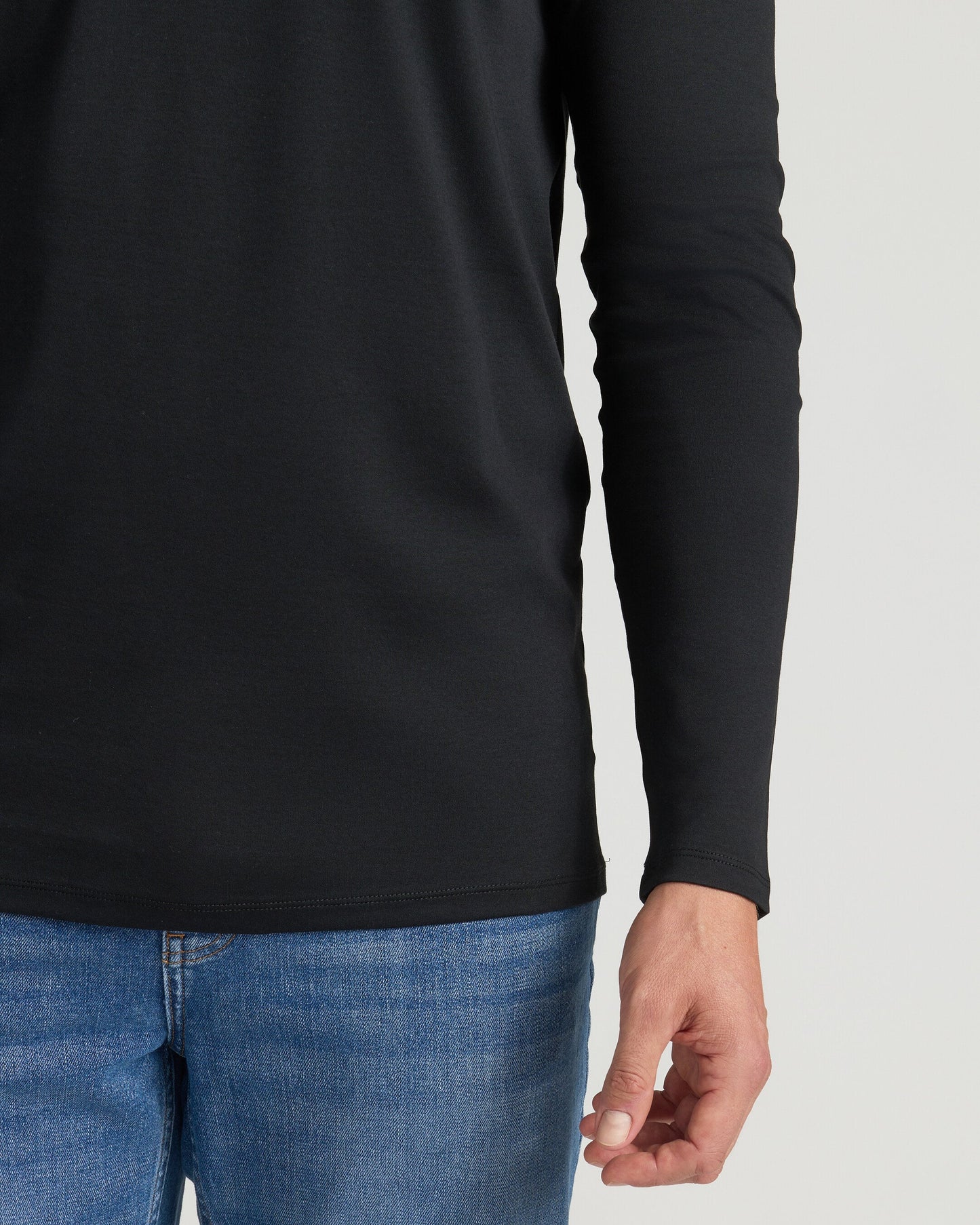 All Black Tall Premium Pima Long Sleeve Crew 4-Pack