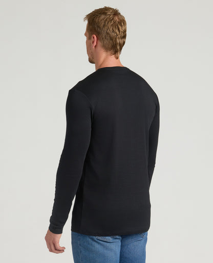 Black Tall Premium Pima Long Sleeve Crew