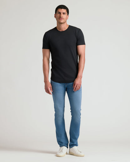 Black Tall Premium Pima Crew Curved Hem
