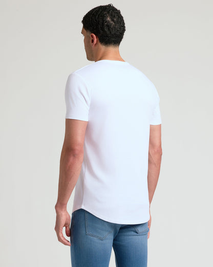 White Tall Premium Pima Crew Curved Hem 4-Pack