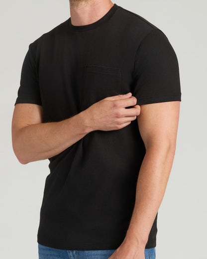 All Black Tall Heavyweight Pocket Crew 6-Pack