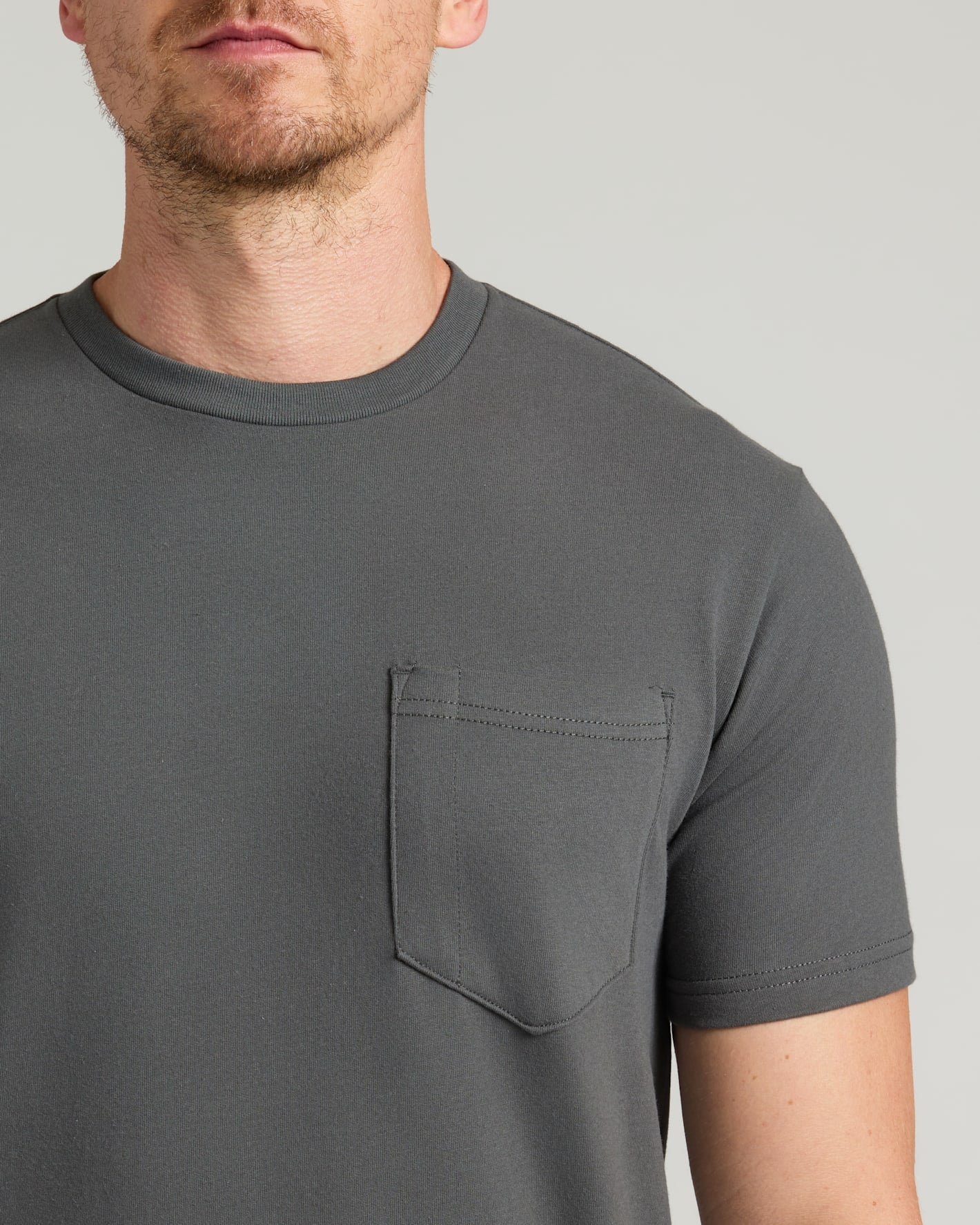 Carbon Tall Heavyweight Pocket Crew
