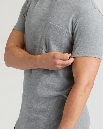 Heather Gray Tall Heavyweight Pocket Crew