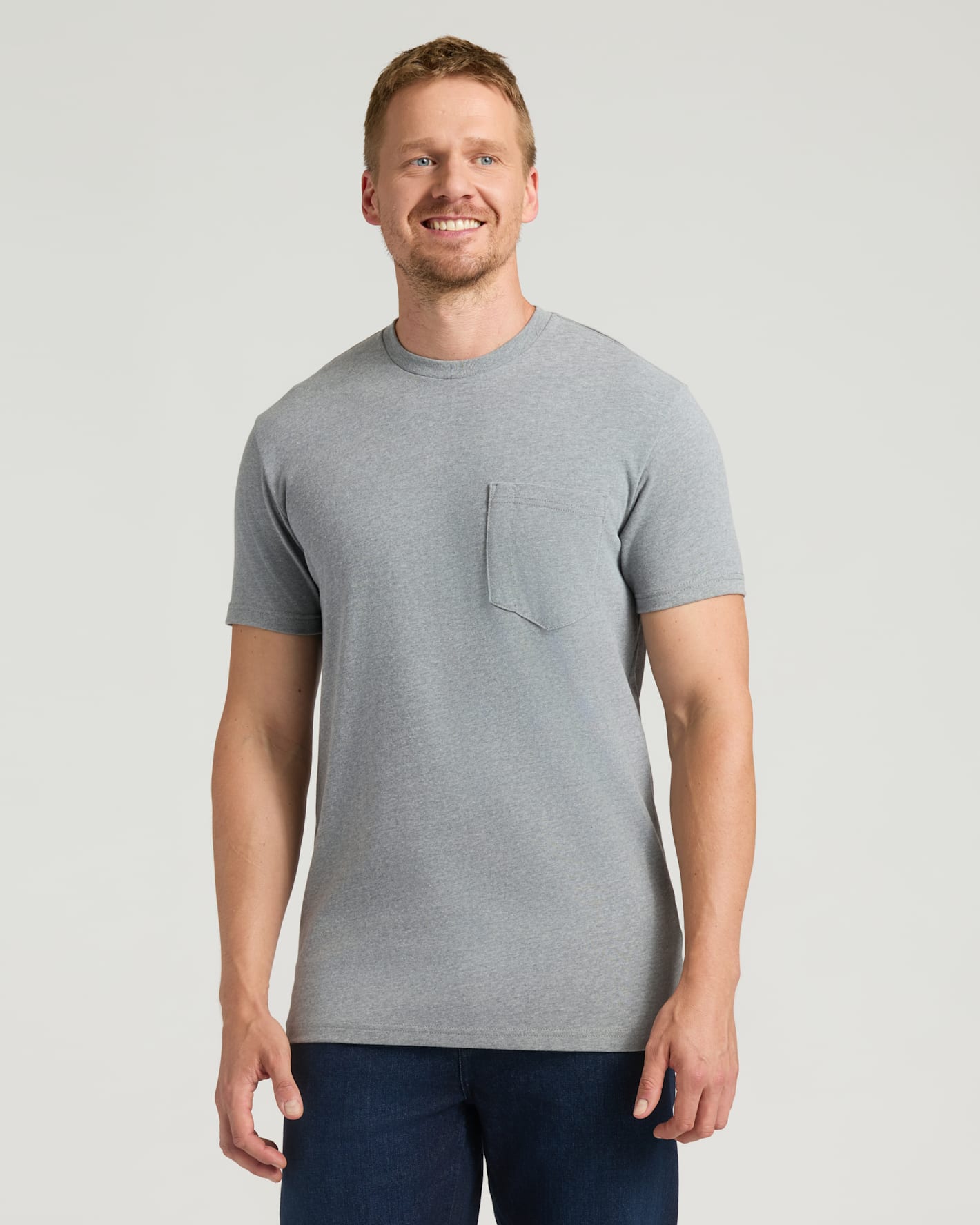 Heather Gray Tall Heavyweight Pocket Crew