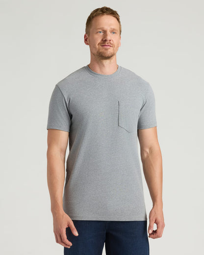 Heather Gray Tall Heavyweight Pocket Crew