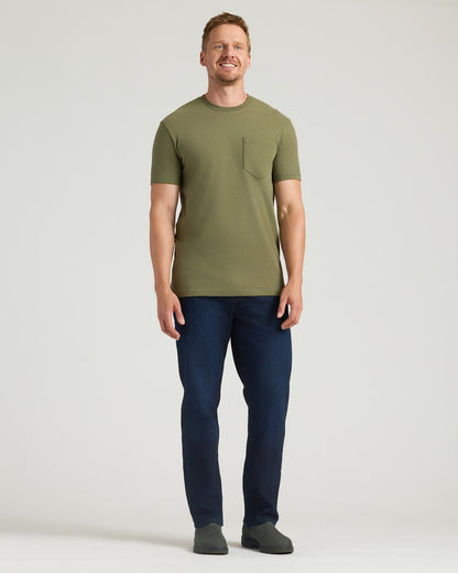 Military Green Tall Heavyweight Pocket Crew