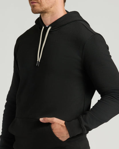 Black Tall Fleece French Terry Pullover Hoodie