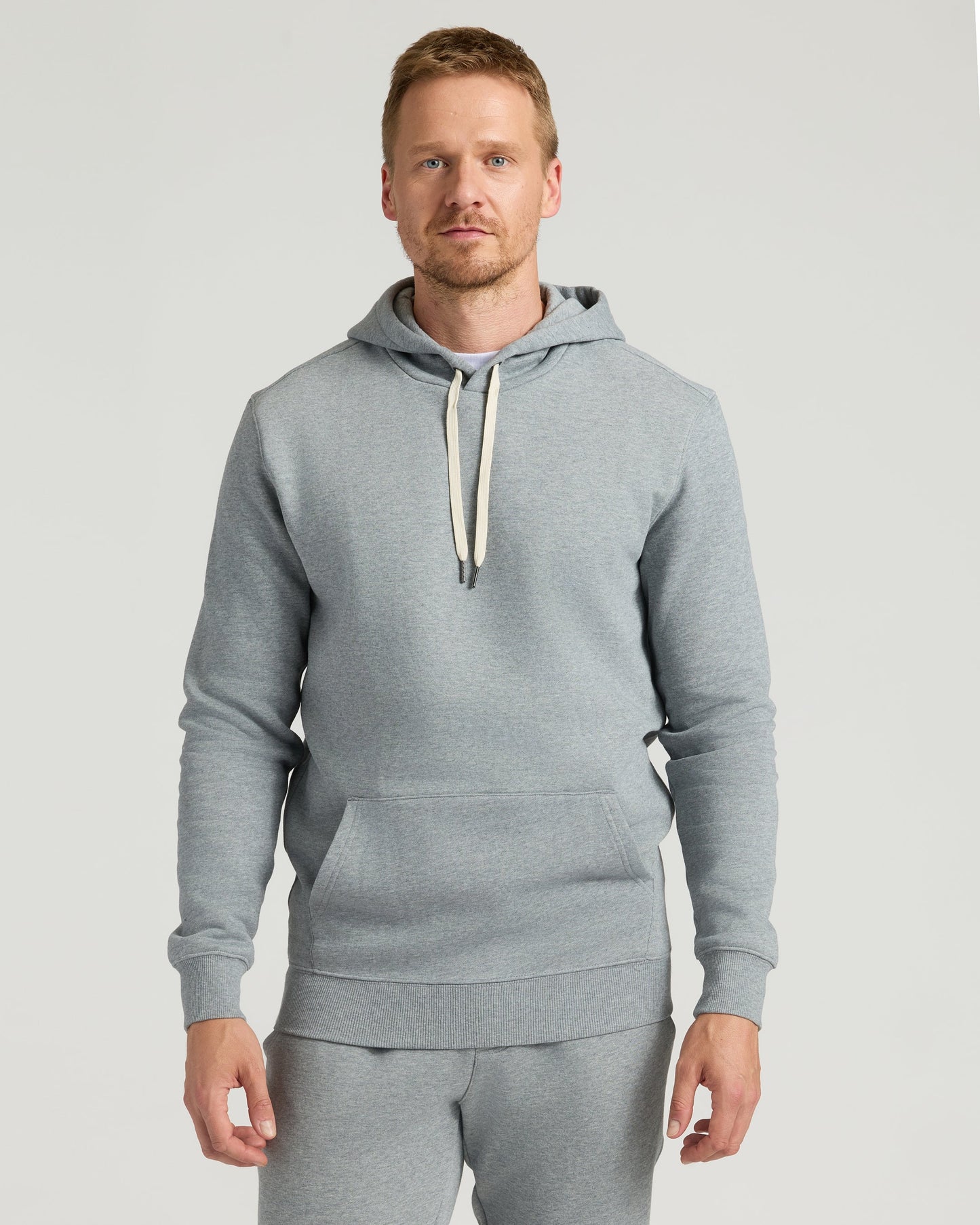 Medium Heather Gray Tall Fleece French Terry Pullover Hoodie