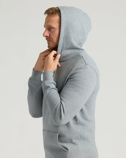 Medium Heather Gray Tall Fleece French Terry Pullover Hoodie