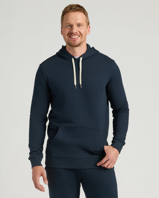 Navy Tall Fleece French Terry Pullover Hoodie