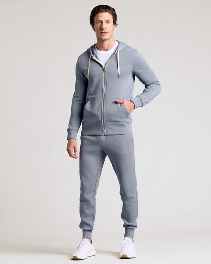 Dusty Blue Full Zip Fleece Hoodie & Jogger 2-Pack