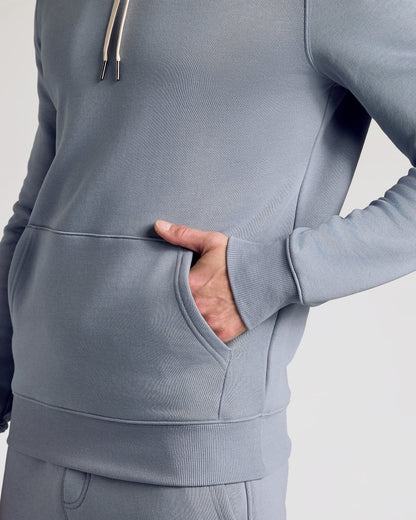 Dusty Blue Fleece French Terry Pullover Hoodie