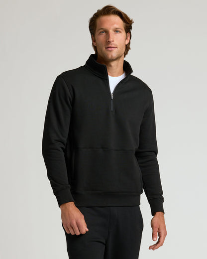 Black Half Zip Fleece Sweatshirt & Jogger 2-Pack